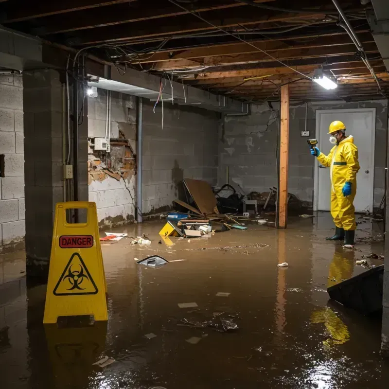 Flooded Basement Electrical Hazard in Ucon, ID Property